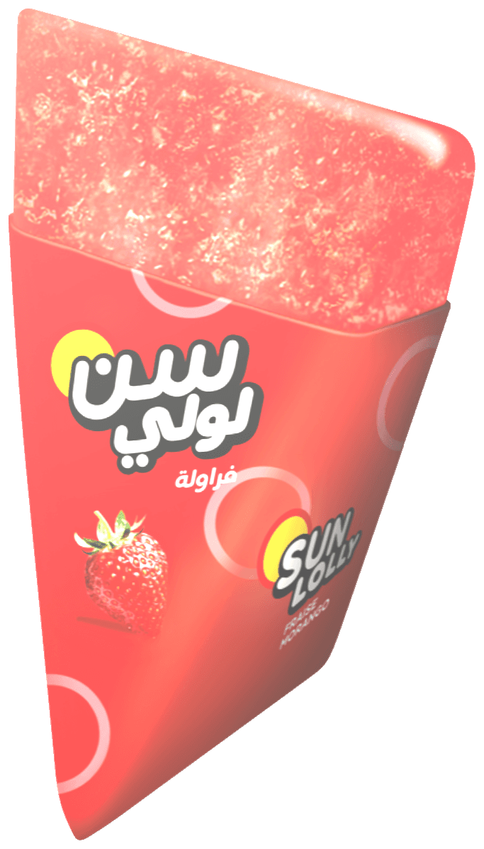 Sun Lolly strawberry frozen fruit lolly in its pouch